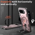 thumbnail image 3 of for Google Pixel 9A Case,Compatible with MagSafe,2 Pack Glass Screen Protector,Built-in KickStand Grip Ring,Heavy Duty Military Grade Shockproof Rugged Phone Cover For Pixel 9A 6.3"(Rose Gold), 3 of 5