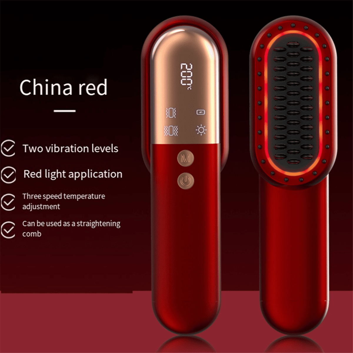 Multifunctional Massage Comb, Electric Vibration Brush, Red Light Care Hair Growth Scalp Brush