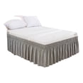 thumbnail image 1 of Solid Color Elastic Bed Skirt, Elastic Embedded Bed Wrap for Mattress Wrinkle Free, 1 of 6