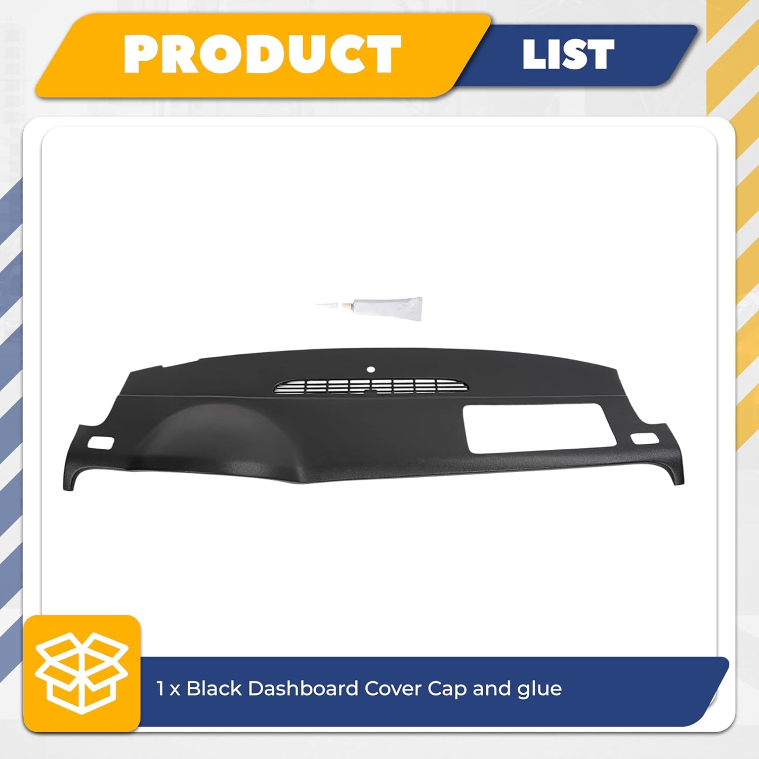 Kojem Dash Board Cover for 2007 - 2014 Chevy Tahoe Suburban Yukon Avalanche Skin Cap W/O Speaker Holes Black