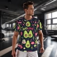 thumbnail image 3 of Wukai Avocado Love Print Men's Short-Sleeved Mesh T-Shirt,Quick-Dry Short Sleeve Workout T-Shirt-6X-Large, 3 of 8