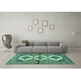 thumbnail image 3 of Ahgly Company Machine Washable Indoor Rectangle Persian Turquoise Blue Traditional Area Rugs, 8' x 12', 3 of 4