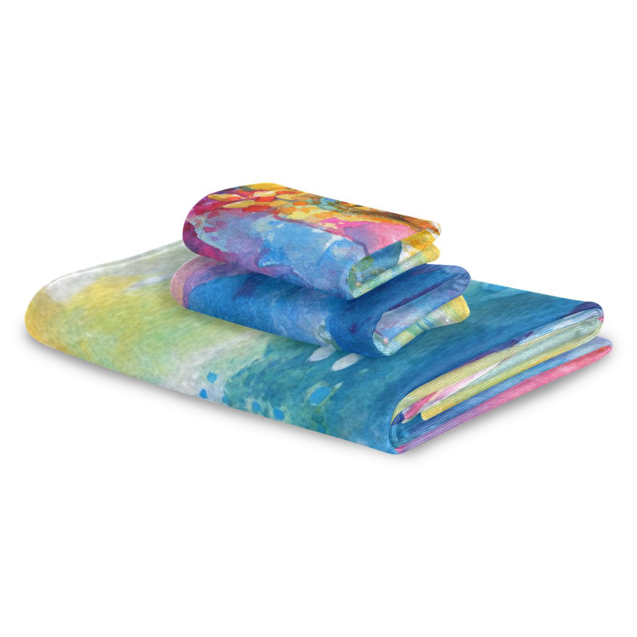 Three-Piece Towel Set Face Towel Towel Set Hand Towel Bath Towel Cotton Bath Towels Bath Towel Sets Hand Bath Towels Beautiful Watercolor Dragon