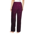 thumbnail image 2 of Bingfone Pajamas for Women,Dark Purple Glitter Pajama Pants with Pockets-Small, 2 of 7