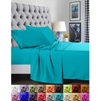 Elegant Comfort 1500 Series 4 Pieces Bed Sheets Holiday Gift - King Turquoise