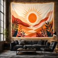 thumbnail image 6 of Retro Sun with Rolling Hills and Tropical Leaves, Energetic Retro for Art Lovers, Sun Wall Art, Housewarming Gift, Tapestry Wall Hanging for Bedroom and Living Room, 6 of 7