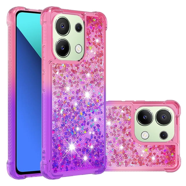 Funda para Xiaomi Redmi Note 13 4G Transparente con Brillos Carcasa Protectora Antigolpes con Glitter Brillante