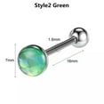 thumbnail image 6 of QQTDFG 1 Piece 14g Stainless Steel Tongue Ring Barbell Tongue Piercing Body Jewelry-Style1 Green, 6 of 9