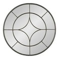 thumbnail image 3 of Kate and Laurel Angelis 30-Inch Round Industrial Modern Overlaid Metal Framed Wall Mirror, Black, 3 of 7