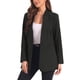 thumbnail image 4 of BLAZER DE OFICINA PARA MUJER CHIC DE MANGA LARGA CON SOLAPA Y CUELLO EN V, ABIERTO EN FRONTAL, FORRADO, CON DOS BOLSILLOS, TAMAÑO XS, NEGRO, 4 of 6