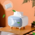 thumbnail image 1 of Caja de pañuelos tipo radio, contenedor, soporte para toallas de papel, decoración del hogar para sala de estar, conveniente y útil, azul, 1 of 8