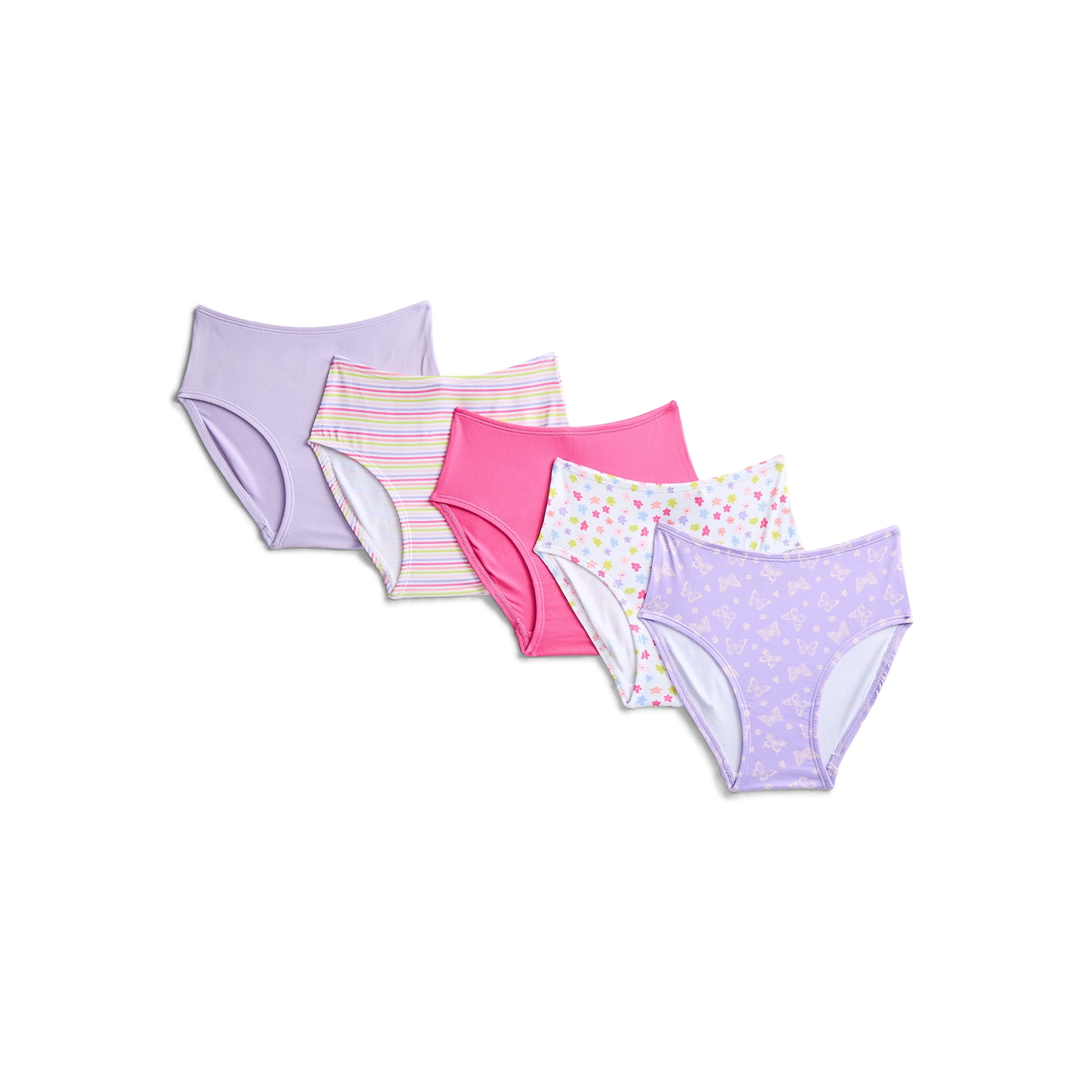 Wonder Nation Girls Premium Brief Underwear, 5-Pack, Sizes S-XL