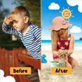 thumbnail image 2 of Protective Baby Bucket Sun Hat With UPF 50+ Protection Adjustable Infant Summer Beach Hats For Boy & Girl Breathable Toddler Swim Pool Play Sunhat With Wide Brim 0-12 Months Peach XS, 48 CM, 2 of 5