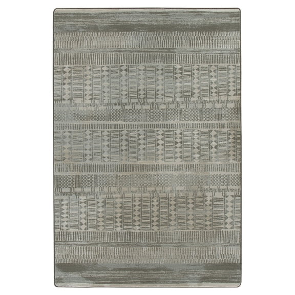 Milliken Drayton Area Rug 4000174124 Fulani Graystone Diamonds Banded 2' 1" x 7' 8" Runner