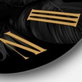 thumbnail image 3 of Designart 'Black And Gold Tropical Leaves Iv' Modern Wall Clock, 3 of 5