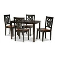 thumbnail image 2 of Baxton Studio Luisa Modern and Contemporary Two-Tone Dark Brown and Walnut Brown Finished Wood 5-Piece Dining Set, 2 of 7