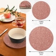 thumbnail image 2 of SKYSONIC Light Pink Glittering Trivet Round Hot Pads, Set of 2 Pot Holder Heat Resistant Trivets Cotton Thread Weave Mats for Kitchen Counter Hot Dishes Pot Teapot Table Decor, 2 of 7
