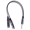 thumbnail image 1 of Sywqhk Adaptador de cable divisor Y de audio estéreo de 3,5 mm macho a 2 hembra para auriculares Mic, 1 of 6