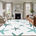 thumbnail image 2 of Teal Starfish Coastal Washable Rug 5x7 Area Rugs for Living Room, Summer Beach Ocean Large Bedroom Rug Soft Non-Slip Low Pile Floor Carpet for Dining Room Kitchen Office Laundry Nursery, 2 of 9