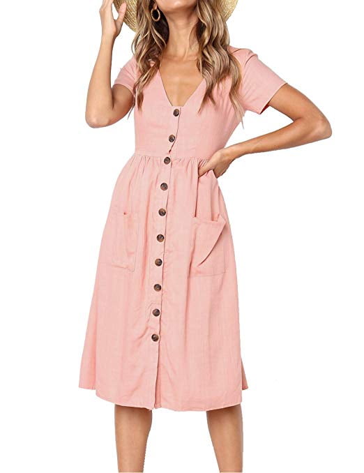 a line button down dress