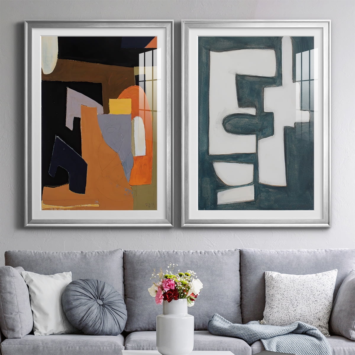 Wexford Home The Olive Press Rooom Premium Framed Print, 18.5" x 24.5" - Ready to Hang, Silver (Set of 2)