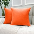 thumbnail image 5 of LuxurInnov Pack of 2, Thickened Embossed Velvet Modern Pattern Soft Solid Decorative Square Throw Pillow Covers Set Cushion Case for Sofa Bedroom Car (20×20 Inch (Pack of 2), Orange)…, 5 of 6