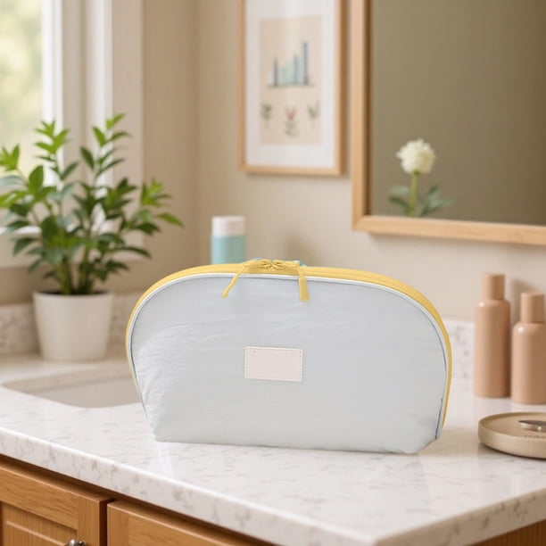 Bolsa organizadora de ropa interior de viaje | Gran capacidad para guardar sujetadores y bragas | Azul, beige y amarillo | 27 x 17,5 x 11 cm | Organizador de armario