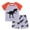 Grey, variant on Gyujnb Toddler Boys Dinosaur Print 2 Piece Outfit Striped Short Sleeve T Shirt and Shorts Summer Casual Set,6-7 Years