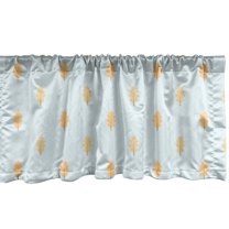 Ambesonne Autumn Window Valance, Yellow Oak Leaves Art, 54" X 12", Mint Green and Beige