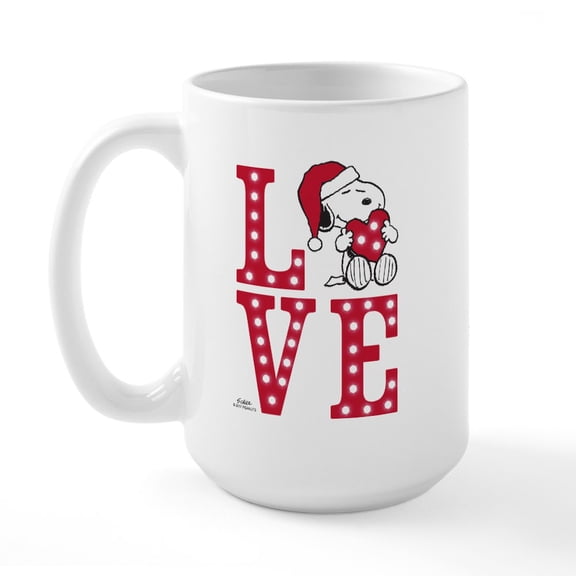 CafePress - Snoopy Love - 15 oz Ceramic Large White Novelty Mug