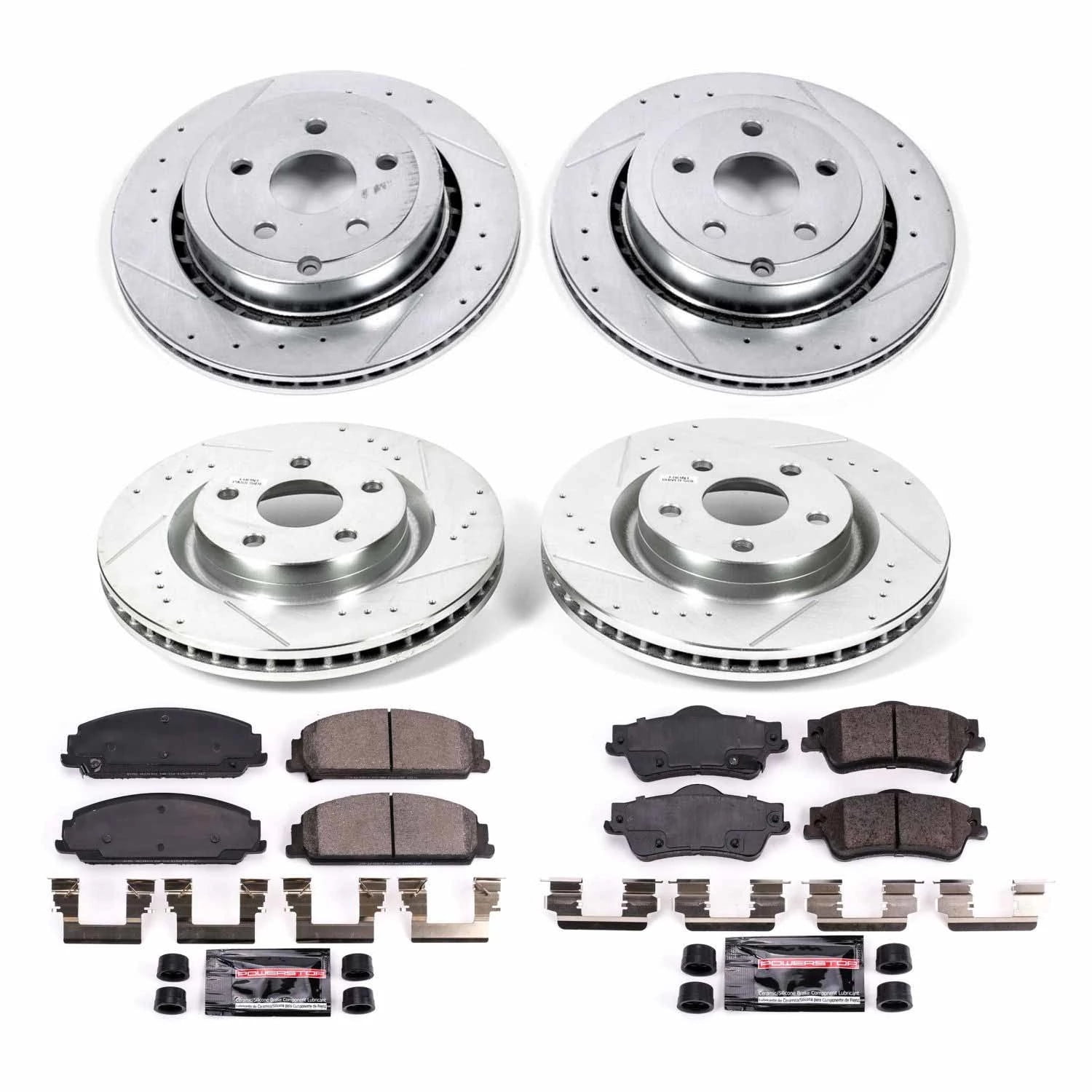 PowerStop Front and Rear Z23 Evolution Sport Carbon-Fiber Ceramic Brake Pad and Drilled & Slotted Rotor Kit Fits: PONTIAC Select Models K5530