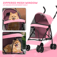 thumbnail image 6 of Magshion Foldable Pet Stroller for Small Dogs Cats up to 22lbs, Lightweight 4-Wheel Travel Jogger with Mesh Cup Holder Storage, Pink, 6 of 10