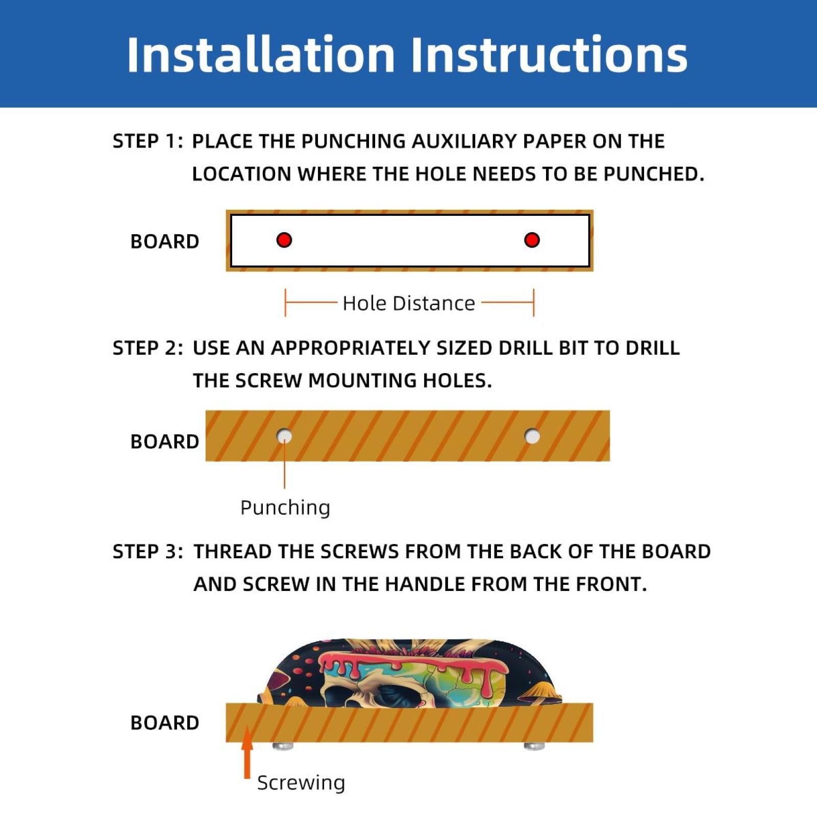 PhooArto 6 Pcs Cup Drawer Pulls, Mystical Skull Mushrooms Shell Shape Handles Cabinet Knobs for Dresser Cupboard Closet Wardrobe with Screws