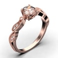 thumbnail image 3 of Dazzling Boho & hippie 1.25 Carat Round Cut Morganite And Diamond Moissanite Classic Inspired Engagement Ring, Unique Twist Band Wedding Ring in 10k Solid Rose Gold, Promise Ring, Anniversary Gift, 3 of 3