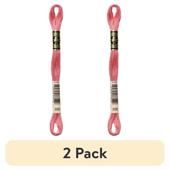 (2 pack) DMC Mouline 117-956 Bulk Buy Six-Strand Embroidery Thread 8.7-Yards Geranium