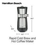 Hamilton Beach Convenient Craft Rapid Cold Brew & Hot Coffee Maker, Single Serve Ground Coffee Brewer, 16 oz Capacity, Black