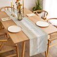 thumbnail image 4 of Greige Khaki Wooden Table Runner Contemporary Shabby Distressed Tablerunners 13 x 70 Inch, Table Decorations Tabletop Scarf for Summer Gathering Holiday Farmhouse Kitchen Dining Decor, 4 of 8