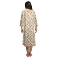 thumbnail image 3 of Moomaya Nightwear For Women Printed 3/4th Sleeve Cotton Knee Length Sleepwear, 3 of 6