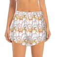 thumbnail image 2 of Balery Cute Cartoon Penguin Pantalones cortos deportivos para mujer con forro y dos bolsillos, elásticos, para entrenamiento, gimnasio, yoga-Medium, 2 of 7