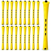 RAGUPEL 60 Pcs Perm Rods for Long Hair Plastic Curl Rods Cold Wave Irons Curling Roller for Hair Styling Hairdressing Tools (0.28 Inch, Yellow)