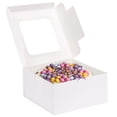 thumbnail image 1 of Cajas para tartas Moretoes, 24 unidades, 25 x 25 x 13 cm, color blanco con ventana de cartón, 1 of 7
