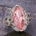 thumbnail image 4 of Unisex Alloy Ring Vintage Diamond Hollow Design Elegant Floral Motif Jewelry Band Ring for Women Floral Design, 4 of 5