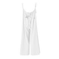 thumbnail image 4 of Voncos Women Clearance Summer Pants- Casual Sleeveless Loose Straps Solid High Rise Wide Leg Jumpsuit Rompers with Pocket Black M, 4 of 5