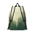 thumbnail image 2 of Picia Fog Forest Printed Canvas Daypack - Stylish and Durable Vintage Compact Backpack - Class, Work, Travel, or Laptop Bookbag,Organized Compartments-Small, 2 of 6