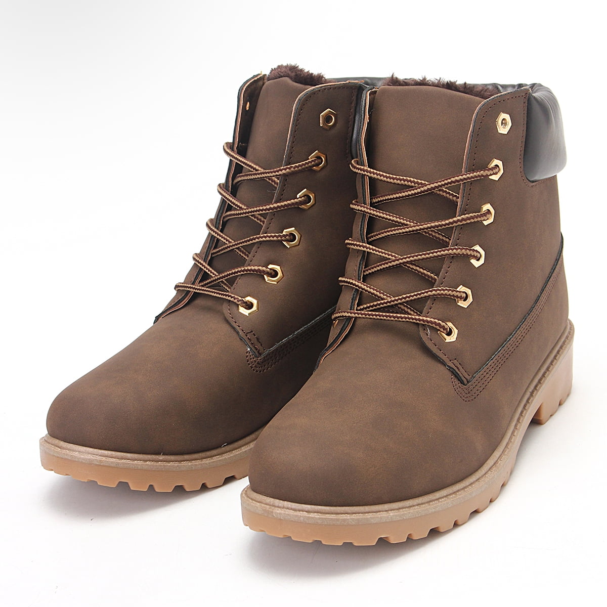 Winter Men Ankle Boots Work Boots Outdoor Fur Lining Warm Shoes