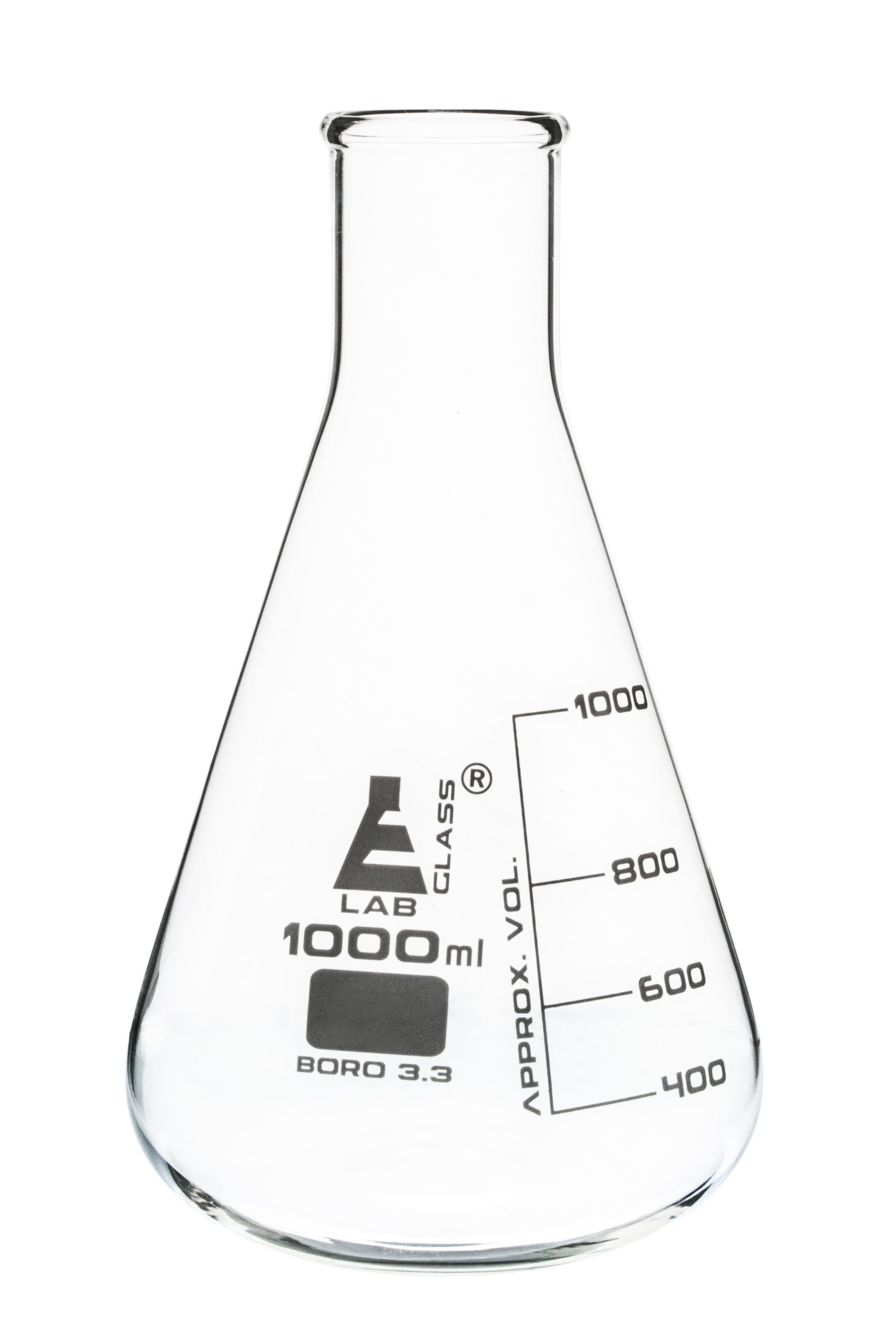 Erlenmeyer Flask, 1000mL Borosilicate Glass Narrow Neck Flasks