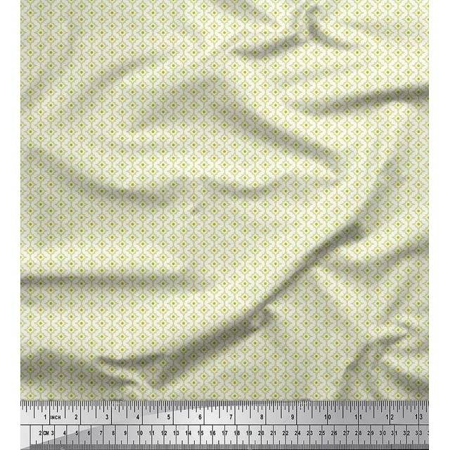 Soimoi Georgette Viscose Fabric Dot & Floral Small Decor Fabric Printed Yard 42 Inch Wide