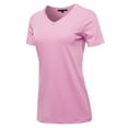 thumbnail image 2 of A2Y Women's Basic Solid Premium Cotton Short Sleeve V-neck T Shirt Tee Tops Mauve S, 2 of 6