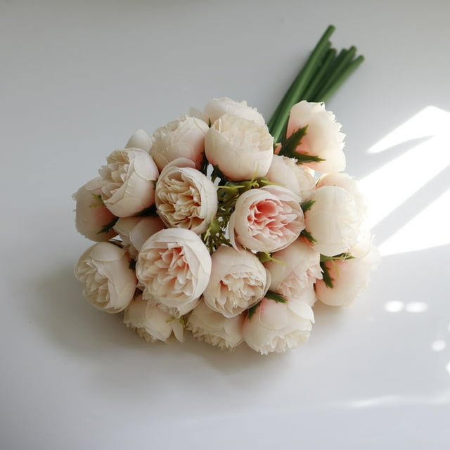 LSLJS Décorations Fleurs Artificielles de Printemps Bouquet de Roses de Thé Plantes de Simulation Décoration de Mariage Extérieur