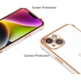 thumbnail image 2 of for iPhone 14 Plus 6.7 inch Case,Cute Plating Edge Love Hearts Pattern with Camera Lens Protection Phone Cover for Girls Women,White, 2 of 12